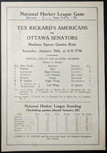 Load image into Gallery viewer, Madison Square Gardens 1st Season NHL Ottawa Senators New York Rangers Vintage
