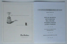 Load image into Gallery viewer, 2001 29th Canadian Football Hall Of Fame Induction Dinner Program Warren Moon