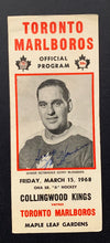 Load image into Gallery viewer, Gerry McNamara Autographed Maple Leaf Gardens Program Toronto Marlboros OHA VTG