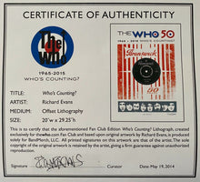 Load image into Gallery viewer, 2015 Limited Edition The Who 50th Anniversary Fan Club Issued Poster COA