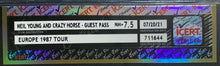 Load image into Gallery viewer, 1987 Neil Young And Crazy Horse Authenticated Concert Toour Guest Pass Europe