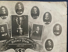 Load image into Gallery viewer, 1921-22 Soldiers Settlement Board Team Photo Champs Civil Service Hockey League