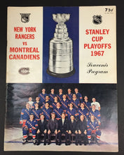 Load image into Gallery viewer, 1967 NHL Playoff Program Game 3 New York Rangers v Montreal Canadiens Vtg Hockey