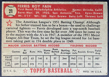 Load image into Gallery viewer, 1952 Topps Baseball Ferris Fain #21 Philadelphia Athletics Vintage MLB Card