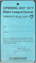 Load image into Gallery viewer, 1977 Toronto Blue Jays vs Chicago White Sox 1st Franchise Game Clubhouse Pass
