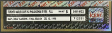 Load image into Gallery viewer, 12/12/1998 Maple Leaf Gardens Ticket Last Season Toronto vs Philadelphia Flyers