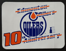 Load image into Gallery viewer, Vintage NHL Edmonton Oilers 10th Anniversary Unused Sticker Decal Hockey NOS