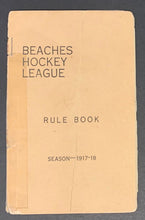 Load image into Gallery viewer, 1917-18 Vintage Toronto Beaches Hockey League Rule Book