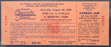 Load image into Gallery viewer, 1978 Vintage Canada Jam Rock Concert Festival Full Ticket iCert Authenticated
