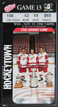 Load image into Gallery viewer, 1998 NHL Hockey Program Detroit Red Wings vs Anaheim Mighty Ducks + Ticket +More