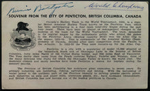 Load image into Gallery viewer, 1955 Penticton Vees Hockey Team Photo Postcard + Autographed Bernie Bathgate