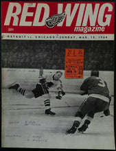Load image into Gallery viewer, 1964 Detroit Olympia NHL Hockey Program + Ticket Red Wings vs Chicago Blackhawks