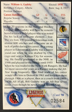 Load image into Gallery viewer, 1994 Bill Gadsby Signed #70 Legends Hockey Card Rangers HOF 1970 NHL Autograph
