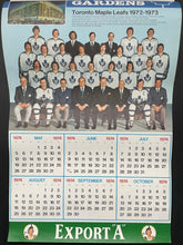 Load image into Gallery viewer, 1973-74 Maple Leaf Gardens Export A Leafs Calendar Toronto 1972 Summit Series