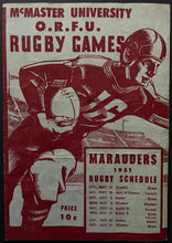Load image into Gallery viewer, 1951 McMaster University vs Windsor ORFU Rugby Football Program Canadian College