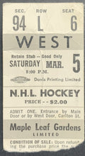Load image into Gallery viewer, 1966 Maple Leaf Gardens NHL Hockey Program Insert + Ticket Maple Leafs Chicago