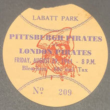 Load image into Gallery viewer, 1941 Vintage Pittsburgh Pirates Baseball Labatt Park London Ontario Ticket Stub