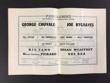 Load image into Gallery viewer, 1965 George Chuvalo Fight Program Royal Albert Hall Joe Bygraves Unscored Boxing