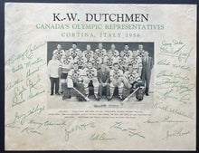 Load image into Gallery viewer, KW Dutchmen Canada's 1956 Olympic Hockey Team Photo Poster Facsimile Signed