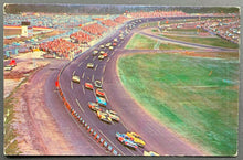 Load image into Gallery viewer, 1950's 1st Year 500 Mile Stock Car Race Daytona International Speedway Postcard