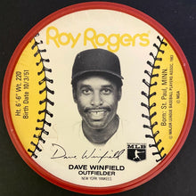 Load image into Gallery viewer, 1983 MLB Baseball New York Yankees Roy Rogers Promo Lids Full Set (12) Winfield