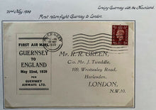 Load image into Gallery viewer, (2) First Air Mail Flight Covers Mounted Album Page Stamped Southhampton 1939