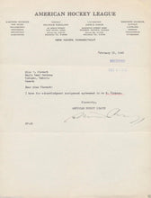 Load image into Gallery viewer, 1942 MAURICE PODOLOFF President AHL/NBA Signed Letter Hockey Basketball LOA