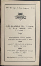 Load image into Gallery viewer, 1932 Los Angeles Summer Olympics Press Guide + Fold Out Map Historical Vintage
