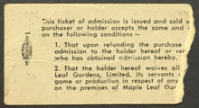 Load image into Gallery viewer, 1962 Maple Leaf Gardens Hockey Ticket Toronto Maple Leafs Chicago Blackhawks