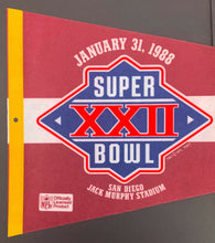 Load image into Gallery viewer, 1988 Washington Redskins Super Bowl XXII Full Size Pennant San Diego NFC Champs