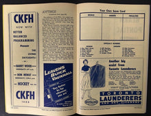 Load image into Gallery viewer, 1959 Maple Leaf Gardens New York Rangers Leafs VTG HKY Program Ron Stewart