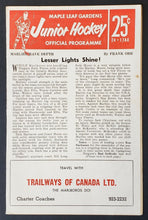 Load image into Gallery viewer, 1964 Maple Leaf Gardens OHA Major Jr A Program Toronto vs Niagara Falls Flyers