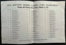 Load image into Gallery viewer, 1958 Houston Classic PGA Golf Tournament Program Pairing + Patrons Daily Ticket