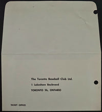 Load image into Gallery viewer, 1957 Toronto Maple Leaf Baseball Club Envelope Game Order Form Detroit Tigers