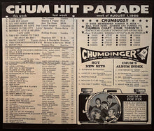 Load image into Gallery viewer, 1966 Herman's Hermits Concert Ticket + CHUM Chart Maple Leaf Stadium Music VTG