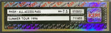 Load image into Gallery viewer, Phish All Access Pass Summer Tour 1996 Vintage Backstage Pass icert NM 7.5