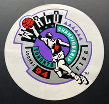 Load image into Gallery viewer, Unused 12" 1994 FIBA World Basketball Championships Decal Large Toronto Sticker