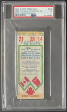 Load image into Gallery viewer, 1972 Summit Series Game 4 Ticket Team Canada USSR Hockey Vancouver PSA PR 1