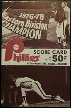 Load image into Gallery viewer, 1979 MLB Spring Training Scorecard Montreal Expos Philadelphia Phillies