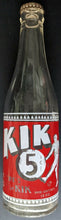 Load image into Gallery viewer, 12oz Kik Cola Soda Glass Bottle With Football Player Graphic and Cap Vintage