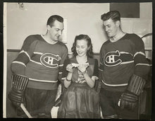 Load image into Gallery viewer, 1946 NHL Montreal Canadiens Type 1 Photo Ken Mosdell Leo Lamoureux Miss Canada