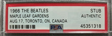 Load image into Gallery viewer, 1966 Maple Leaf Gardens The Beatles Slabbed Concert Ticket Authenticated PSA