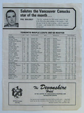 Load image into Gallery viewer, 1968-1969 NHL Program Vancouver Canucks vs Maple Leafs Signed Imlach Keon + More