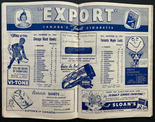 Load image into Gallery viewer, 1955 Maple Leaf Gardens Hockey Program Toronto Maple Leafs vs Chicago Blackhawks