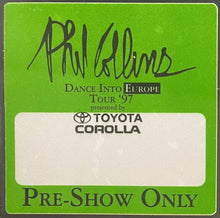 Load image into Gallery viewer, 1997 Phil Collins Pre-Show Pass Dance Into Europe Concert Tour iCert Graded Vtg