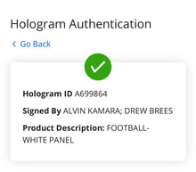 Load image into Gallery viewer, Drew Brees + Alvin Kamara Super Bowl Signed Football Fanatics New Orleans Saints