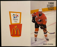 Load image into Gallery viewer, 1998 Rare Nagano Winter Olympics Hockey McDonalds Coupon Card Wayne Gretzky