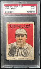 Load image into Gallery viewer, 1915 Benny Kauff Cracker Jack Baseball Card #160 Graded & Slabbed VG 3 PSA