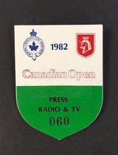 Load image into Gallery viewer, 1982 PGA Canadian Open Golf Tournament Press Radio TV Badge Pass Abbey Course
