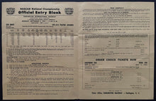 Load image into Gallery viewer, 1961 Original Entry Form NASCAR Southern 500 Darlington Raceway Vintage Racing